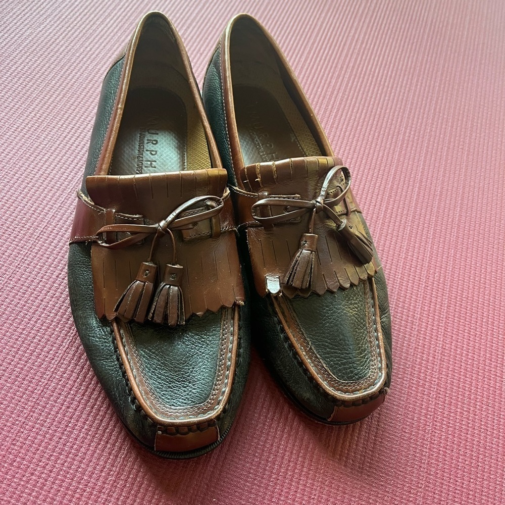 Johnston & Murphy Mens Loafer Dress Shoe Tassel Brown Leather Size 10 Classic
